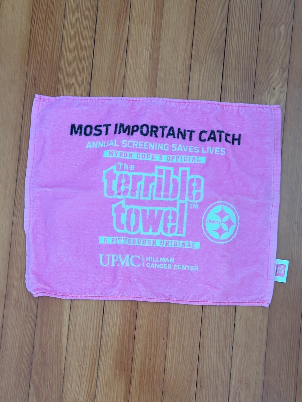 Pittsburgh Steelers The Terrible Towel Pink Rally Towel - MOST IMPORTANT CATCH